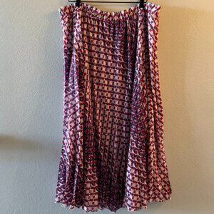 Maeve for Anthropologie Hildi Pleated Geometric Midi Skirt 2X